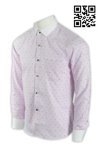 R200 men' s design fashion shirt tailor made personal design men' s shirts dots pattern round shirts uniform company supplier